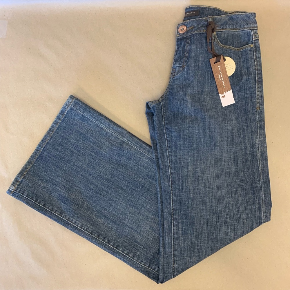 New Christopher Blue Stretch wide leg jeans SZ 4